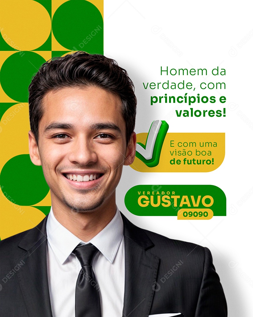 Campanha Política Homem da Verdade Social Media PSD Editável