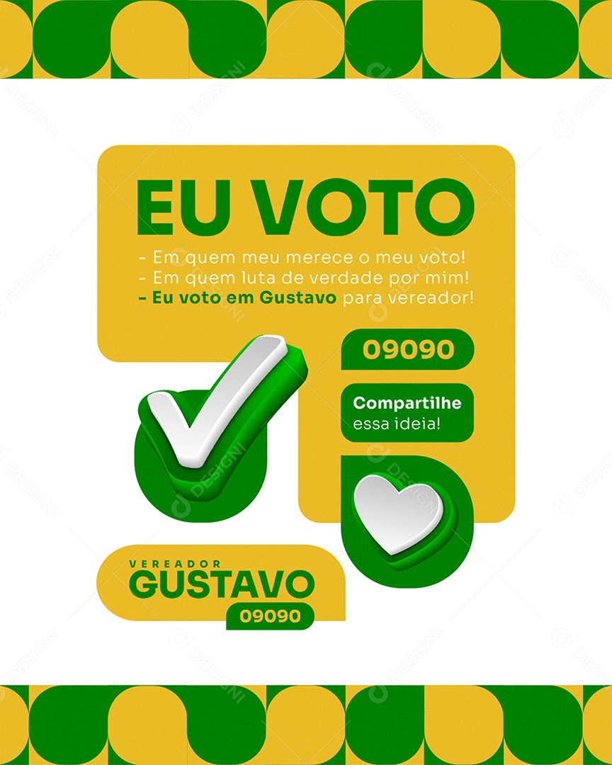 Campanha Política Eu Voto Social Media PSD Editável