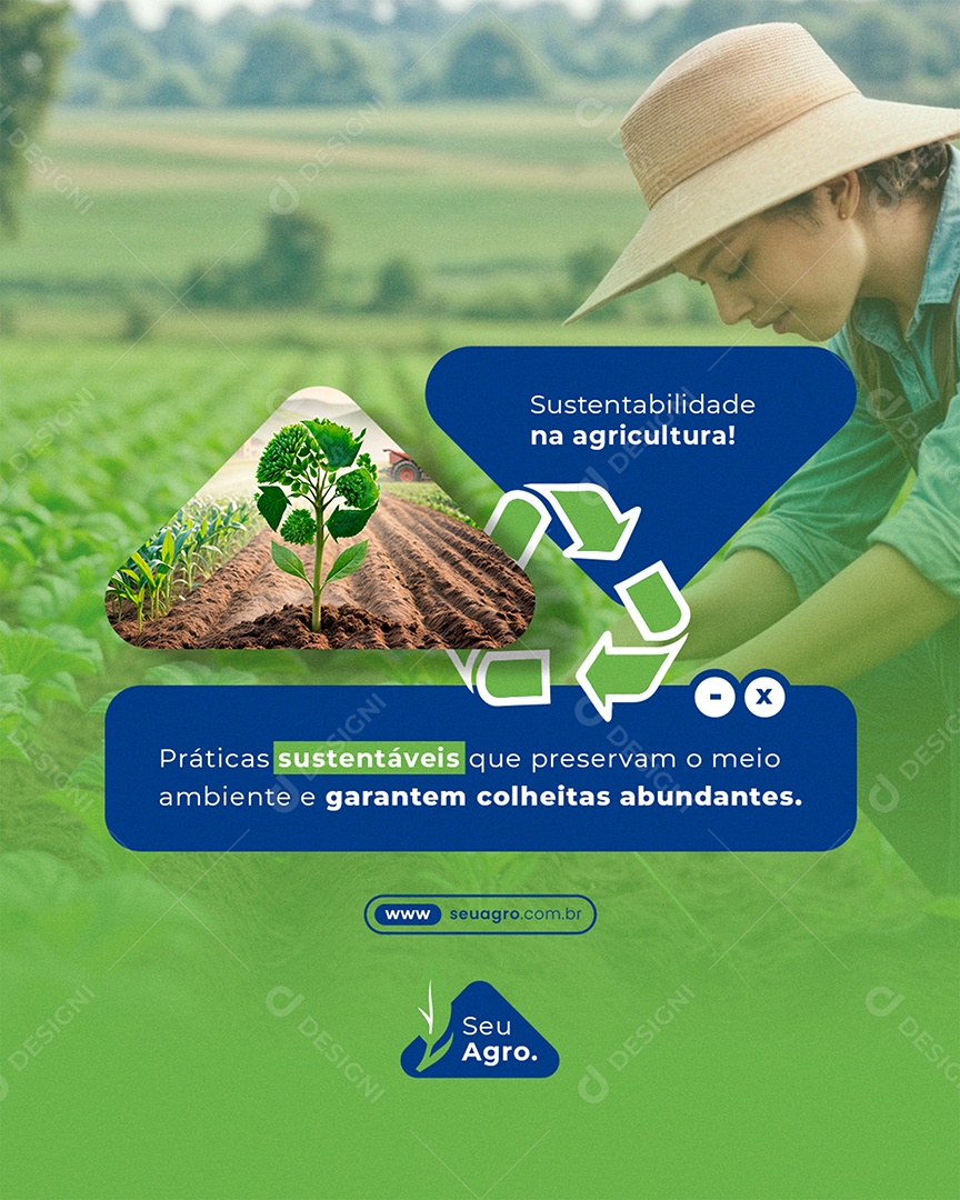 Agronegócio Sustentabilidade Na Agricultura Social Media PSD Editável
