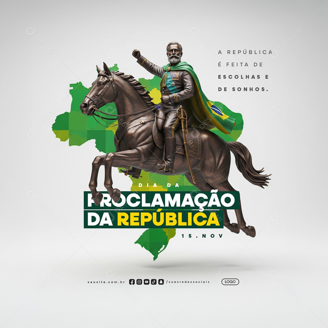 Dia da Proclamação da República 15 De Novembro A República é Feita de Escolhas Social Media PSD Editável