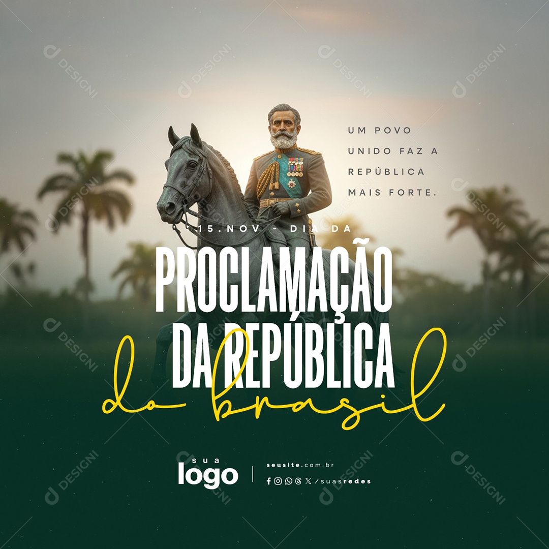 Dia da Proclamação da República 15 De Novembro Social Media PSD Editável