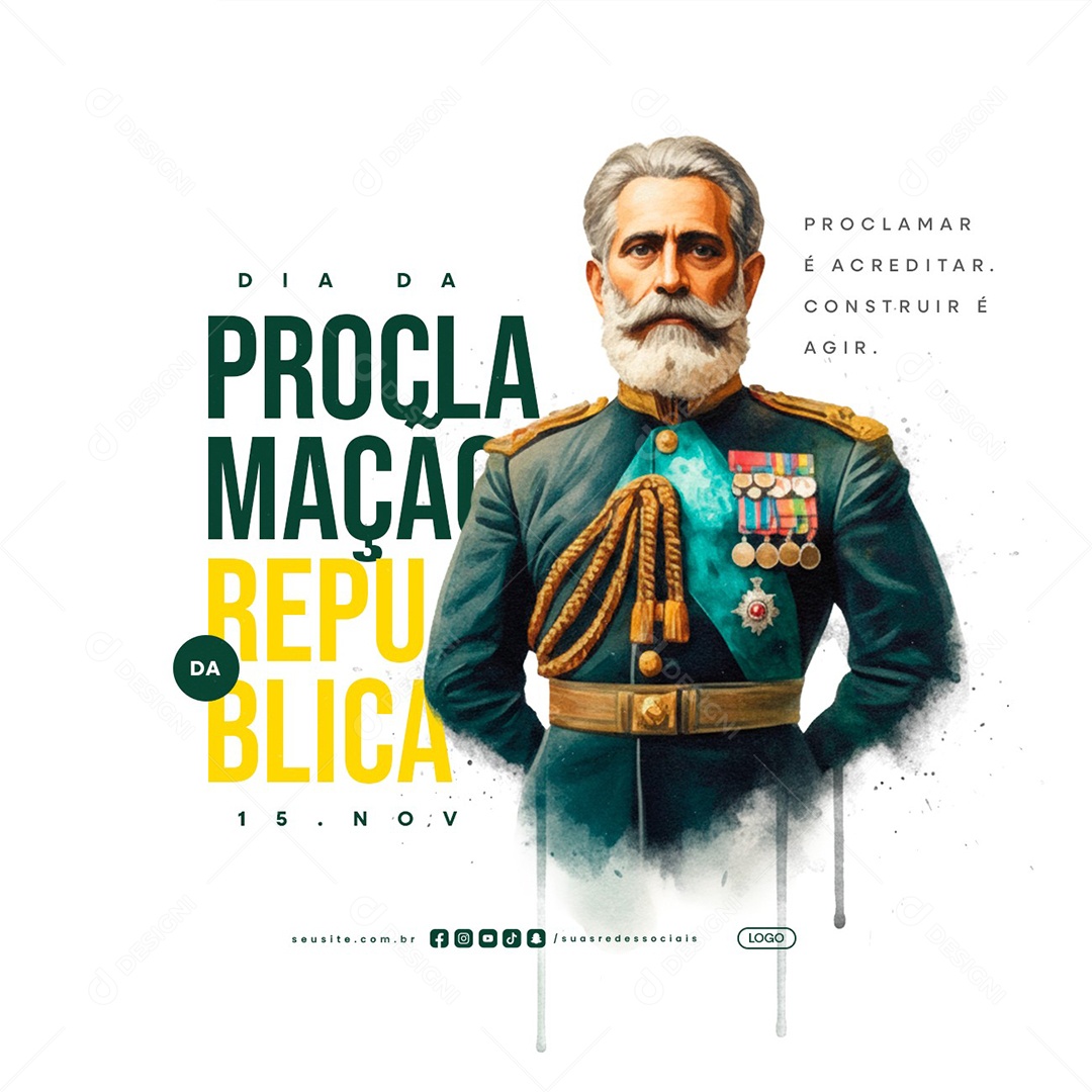Dia da Proclamação da República 15 De Novembro Social Media PSD Editável