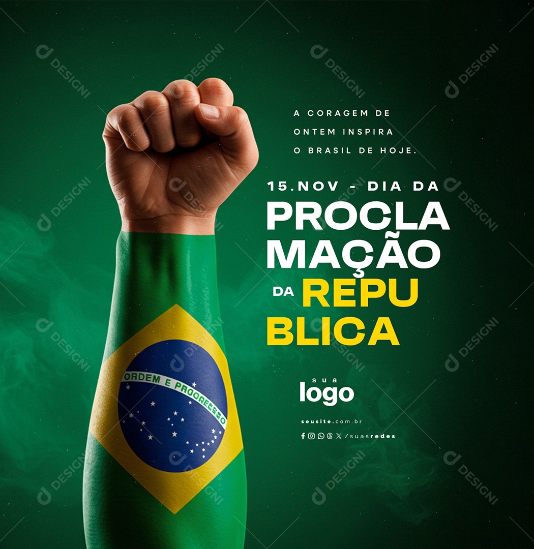 Dia da Proclamação da República 15 De Novembro A Coragem de Ontem Social Media PSD Editável