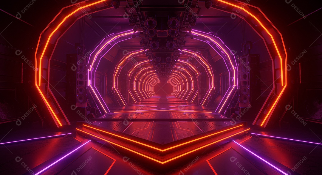 Cenário de festa de Carnaval iluminado.