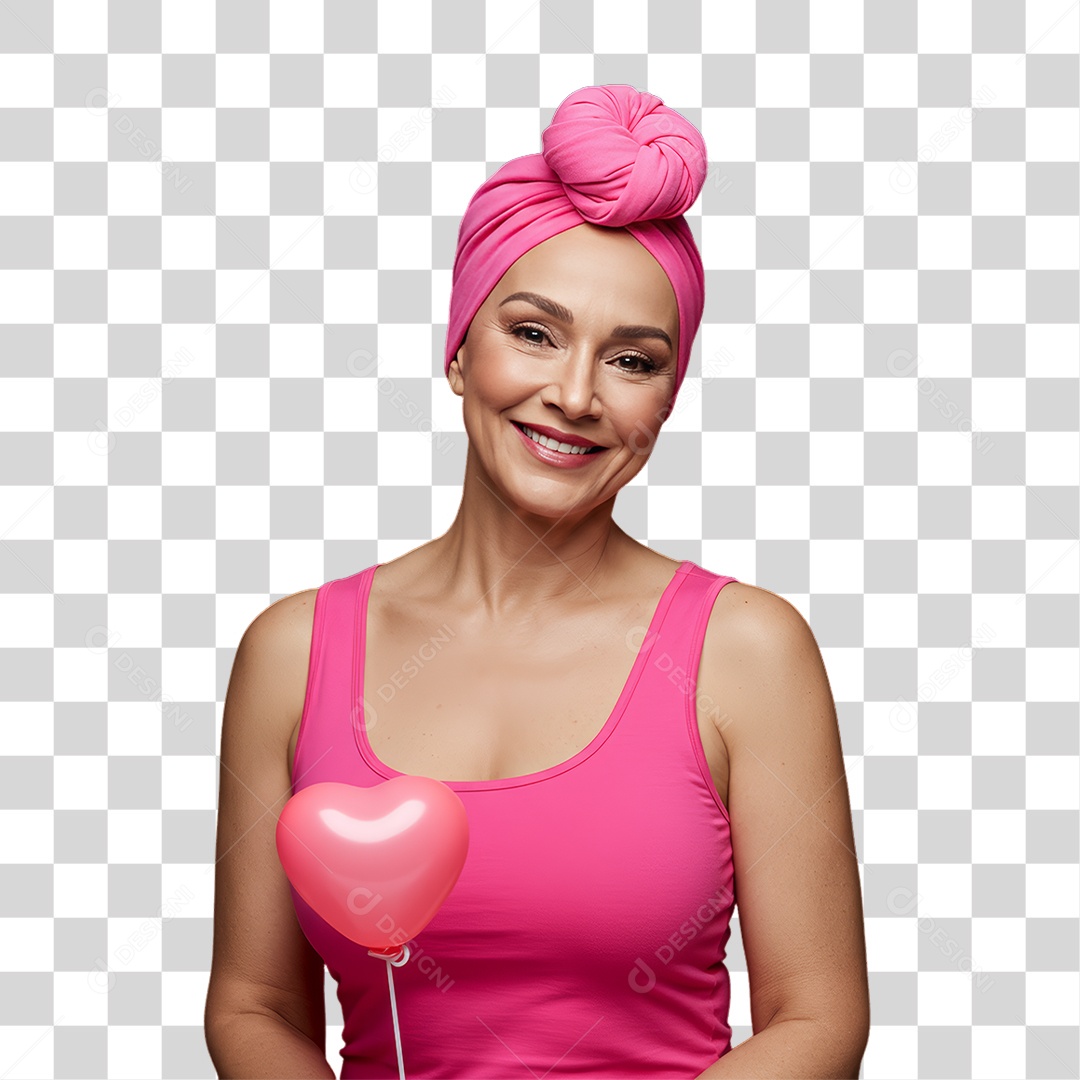 Mulher de Rosa Outubro Rosa Mês de Conscientização Sobre o Câncer de Mama PNG Transparente