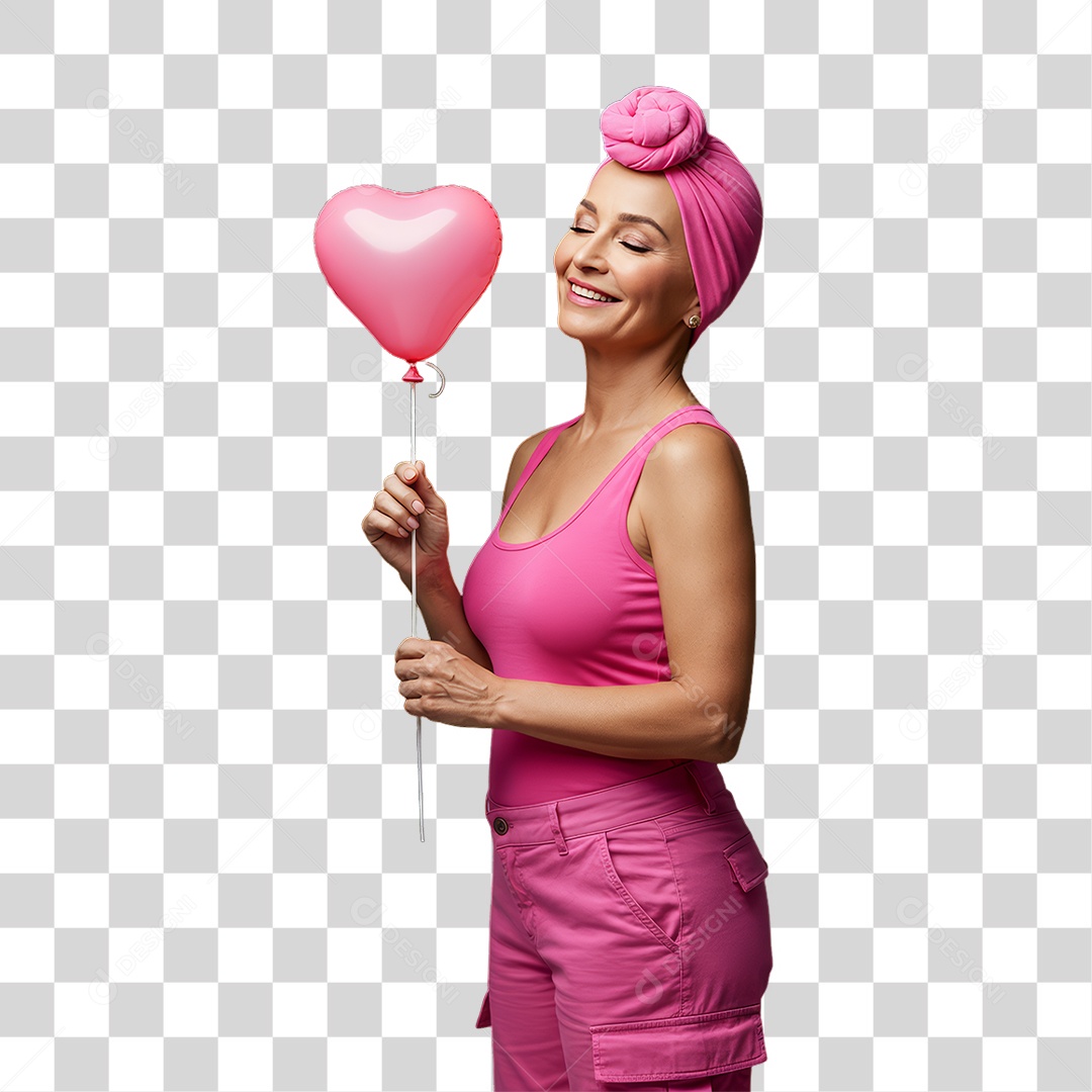 Mulher de Rosa Outubro Rosa Mês de Conscientização Sobre o Câncer de Mama PNG Transparente