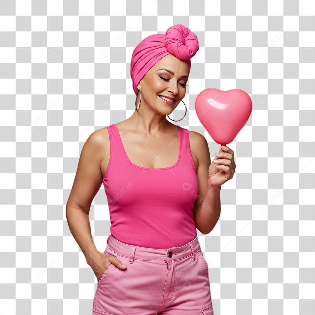 Mulher de Rosa Outubro Rosa Mês de Conscientização Sobre o Câncer de Mama PNG Transparente