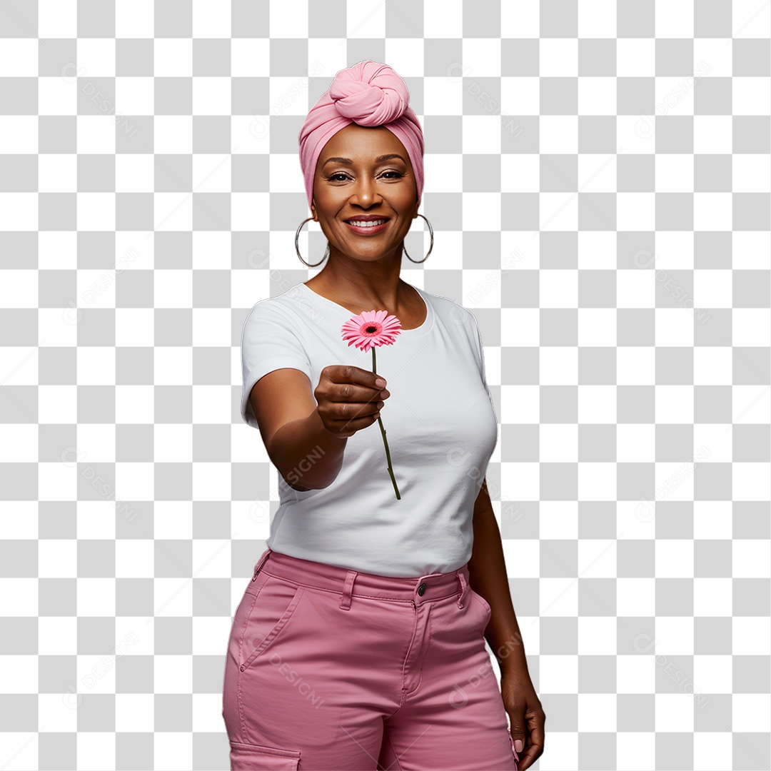 Mulher de Rosa Outubro Rosa Mês de Conscientização Sobre o Câncer de Mama PNG Transparente