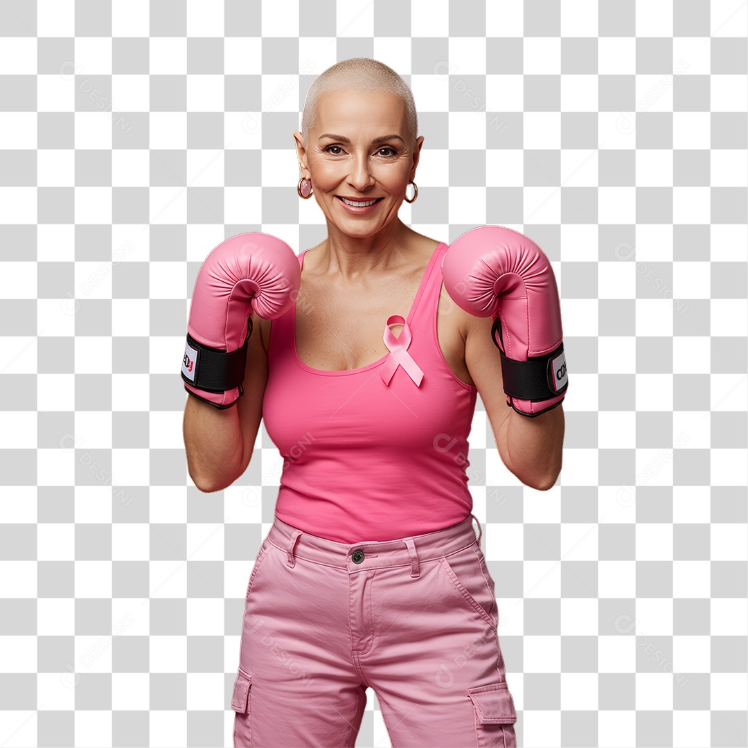Mulher de Rosa Outubro Rosa Mês de Conscientização Sobre o Câncer de Mama PNG Transparente