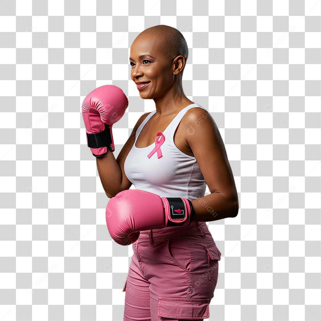 Mulher de Rosa Outubro Rosa Mês de Conscientização Sobre o Câncer de Mama PNG Transparente