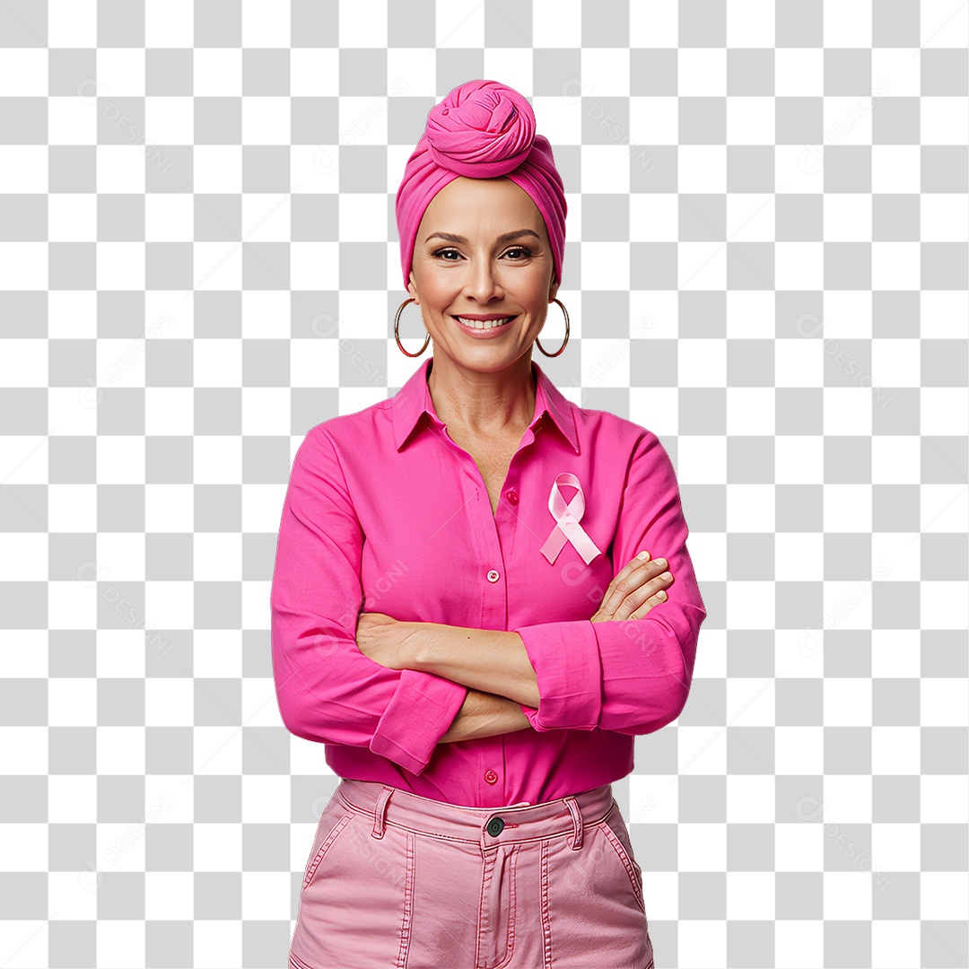 Mulher de Rosa Outubro Rosa Mês de Conscientização Sobre o Câncer de Mama PNG Transparente