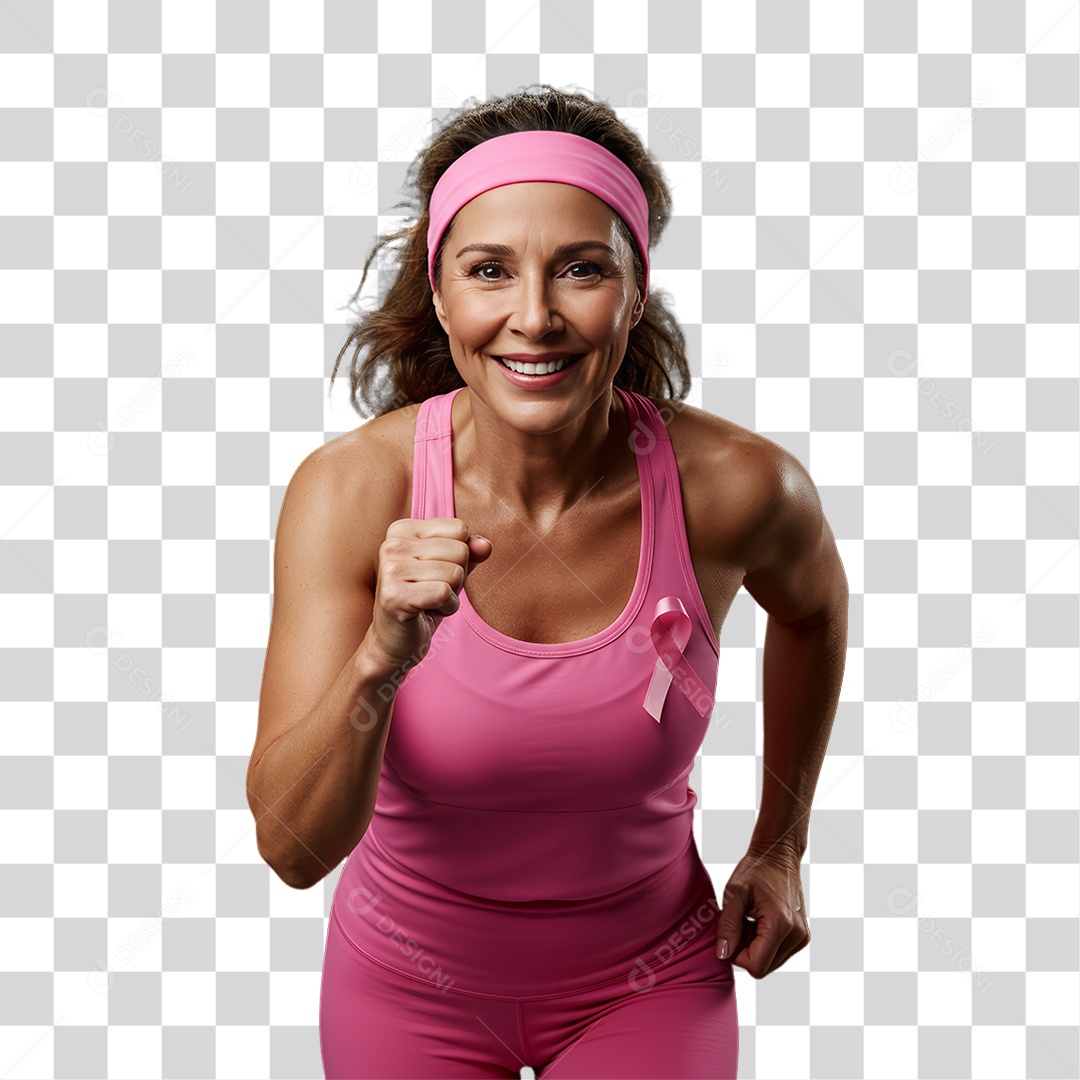 Mulher de Rosa Outubro Rosa Mês de Conscientização Sobre o Câncer de Mama PNG Transparente