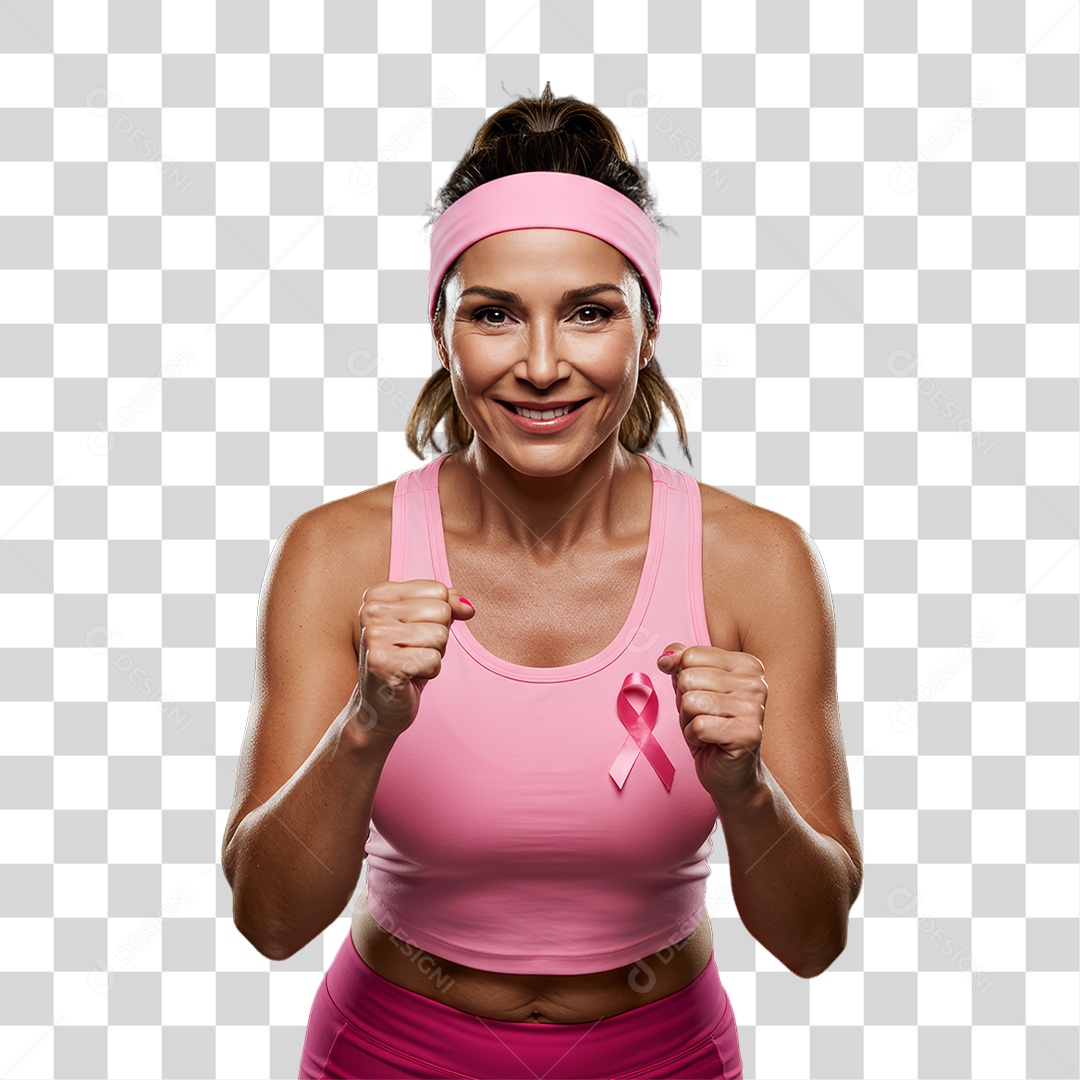 Mulher de Rosa Outubro Rosa Mês de Conscientização Sobre o Câncer de Mama PNG Transparente