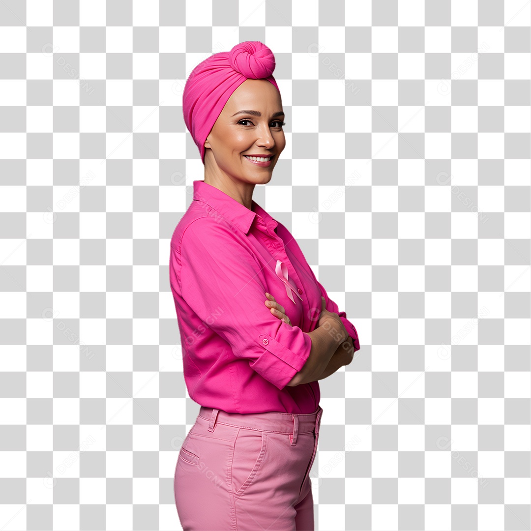 Mulher de Rosa Outubro Rosa Mês de Conscientização Sobre o Câncer de Mama PNG Transparente