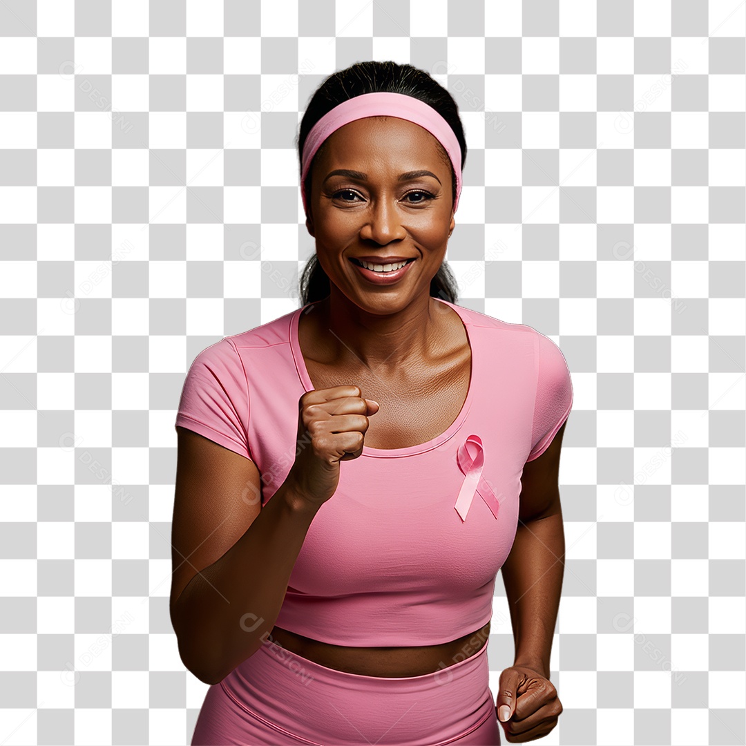 Mulher de Rosa Outubro Rosa Mês de Conscientização Sobre o Câncer de Mama PNG Transparente