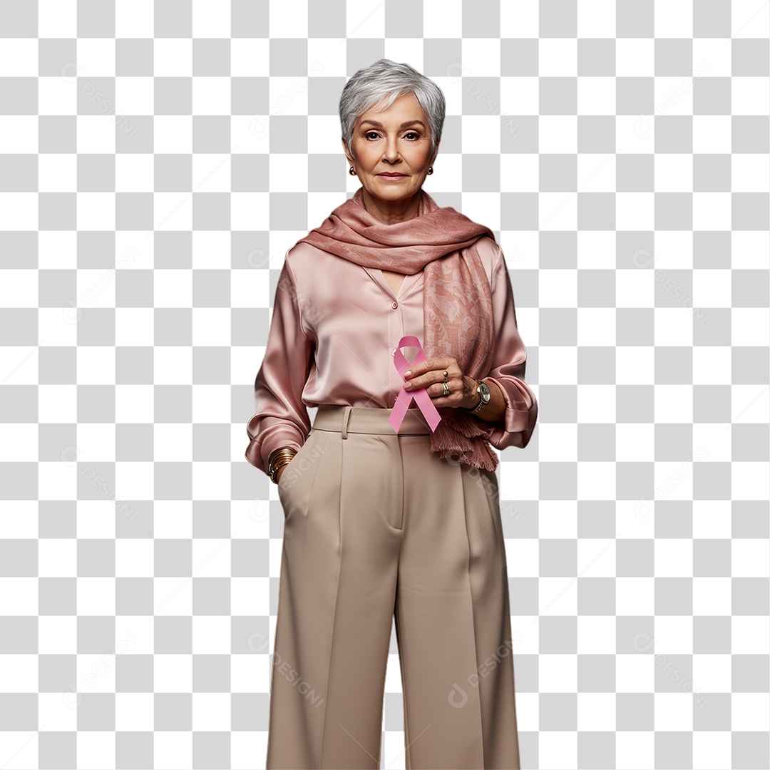 Mulher de Rosa Outubro Rosa Mês de Conscientização Sobre o Câncer de Mama PNG Transparente