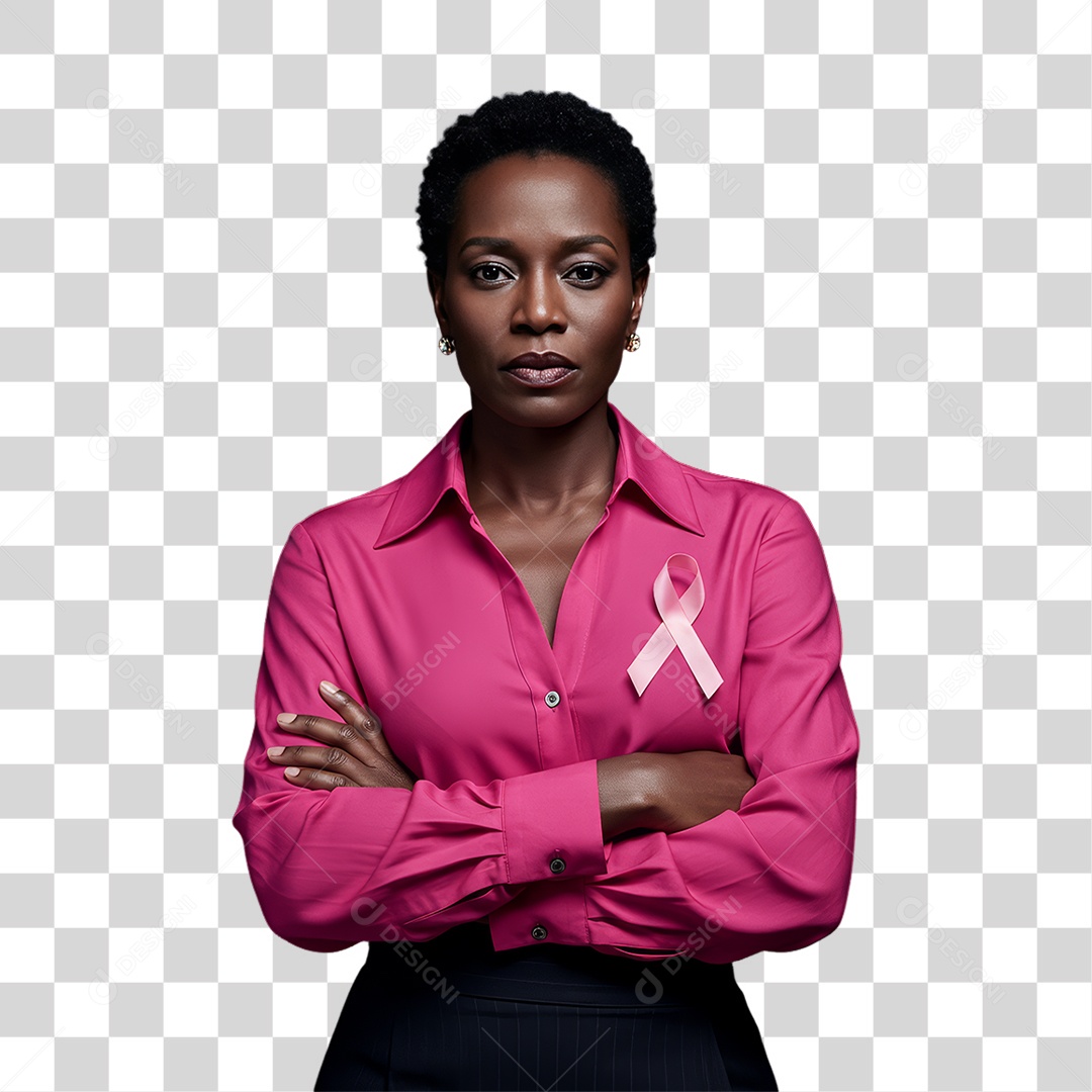 Mulher de Rosa Outubro Rosa Mês de Conscientização Sobre o Câncer de Mama PNG Transparente