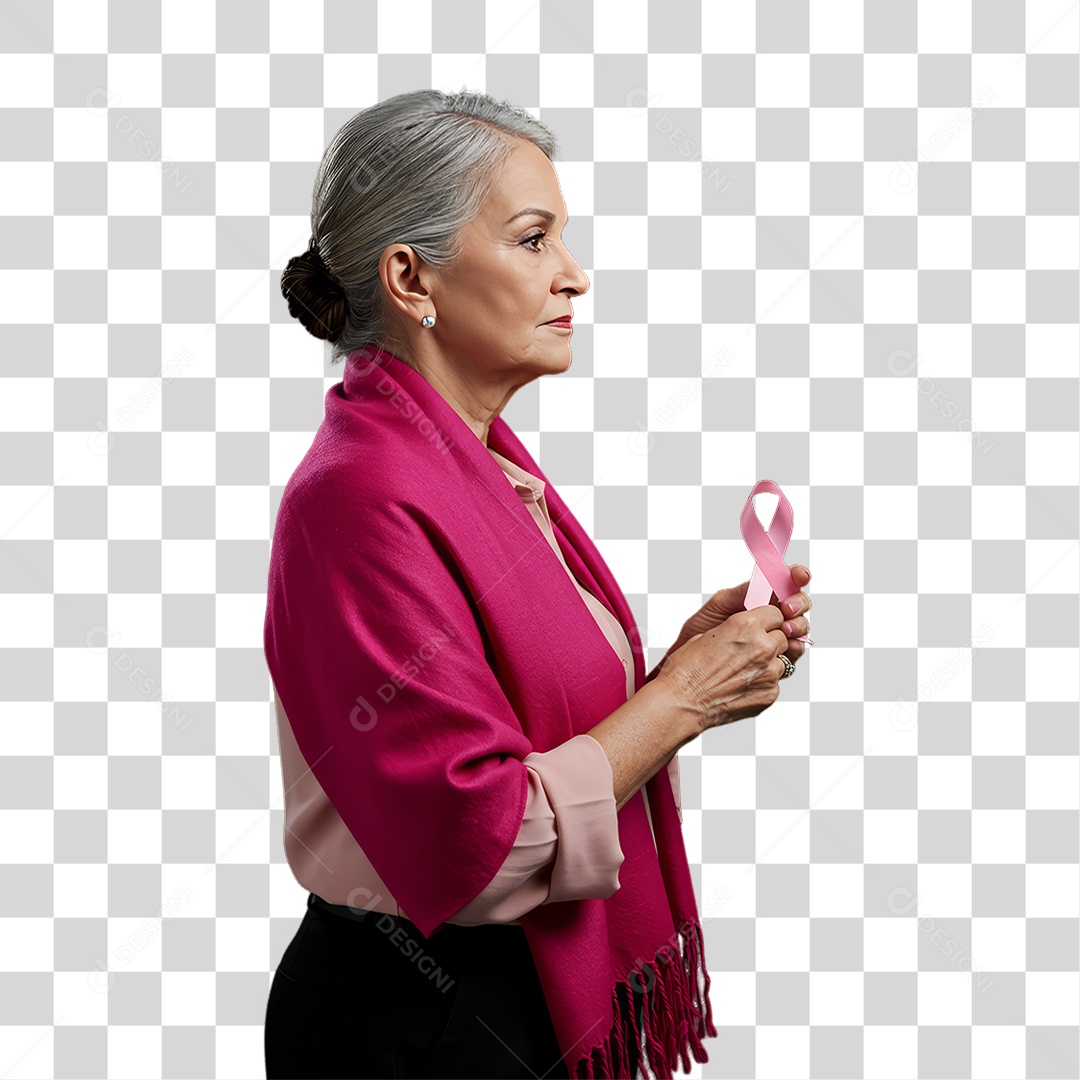 Mulher de Rosa Outubro Rosa Mês de Conscientização Sobre o Câncer de Mama PNG Transparente