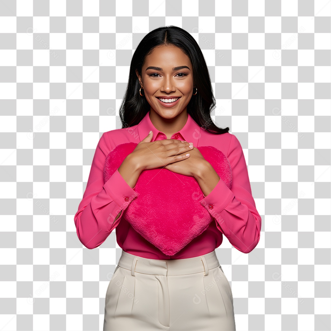 Mulher de Rosa Outubro Rosa Mês de Conscientização Sobre o Câncer de Mama PNG Transparente