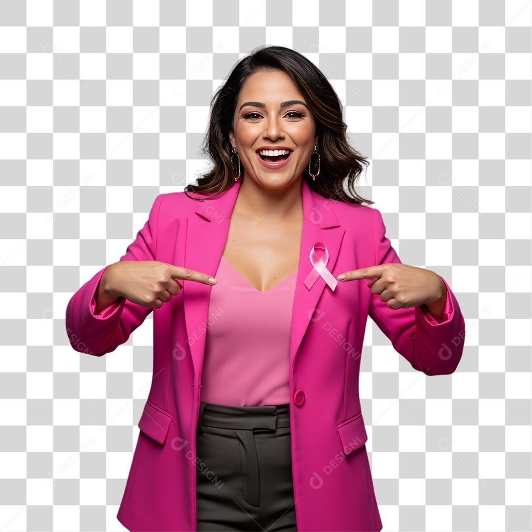 Mulher de Rosa Outubro Rosa Mês de Conscientização Sobre o Câncer de Mama PNG Transparente