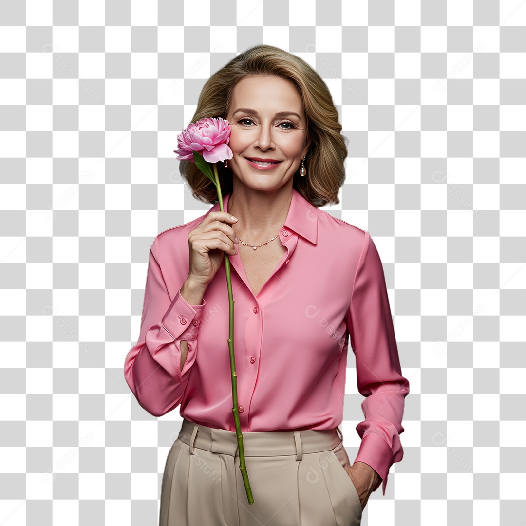 Mulher de Rosa Outubro Rosa Mês de Conscientização Sobre o Câncer de Mama PNG Transparente