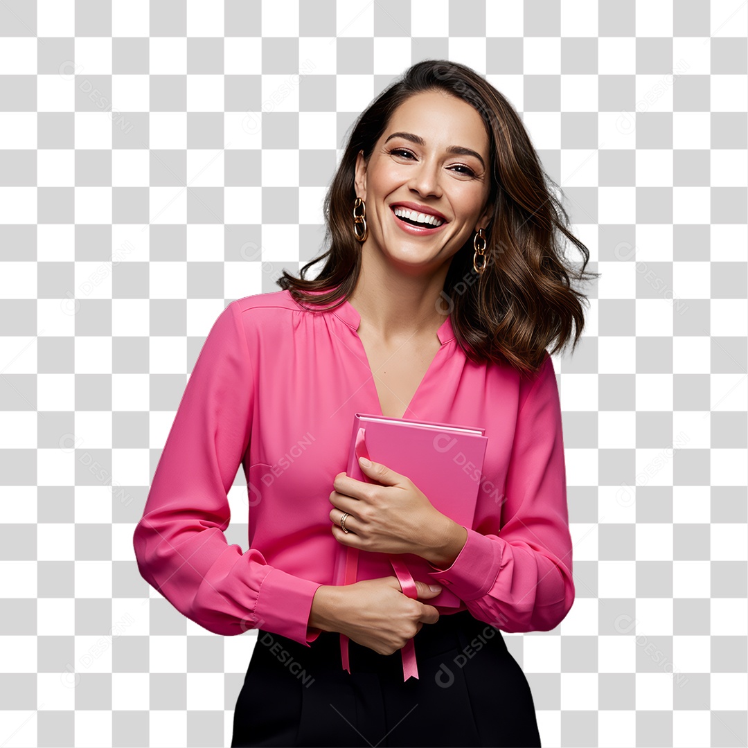 Mulher de Rosa Outubro Rosa Mês de Conscientização Sobre o Câncer de Mama PNG Transparente