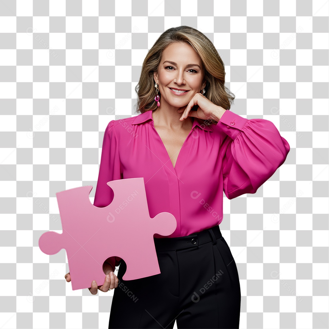 Mulher de Rosa Outubro Rosa Mês de Conscientização Sobre o Câncer de Mama PNG Transparente