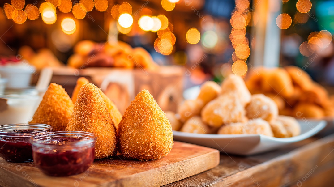 A imagem mostra coxinhas, um popular salgado brasileiro..
