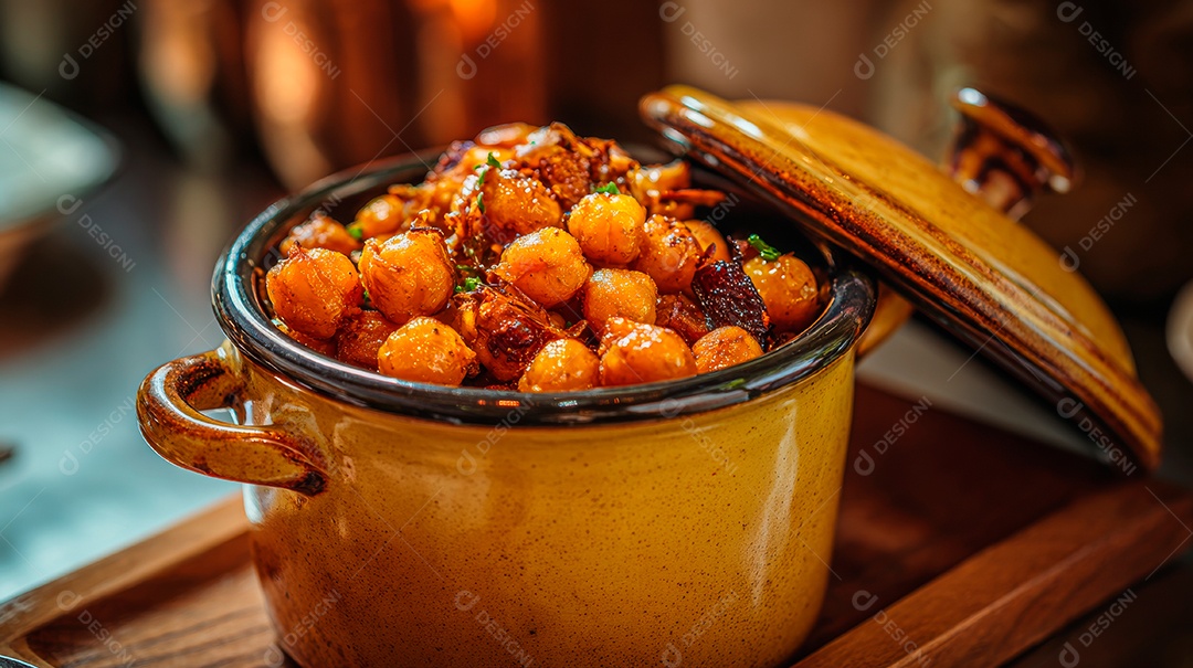 A imagem mostra uma Caponata, um prato típico da culinária da Sicília, na Itália..