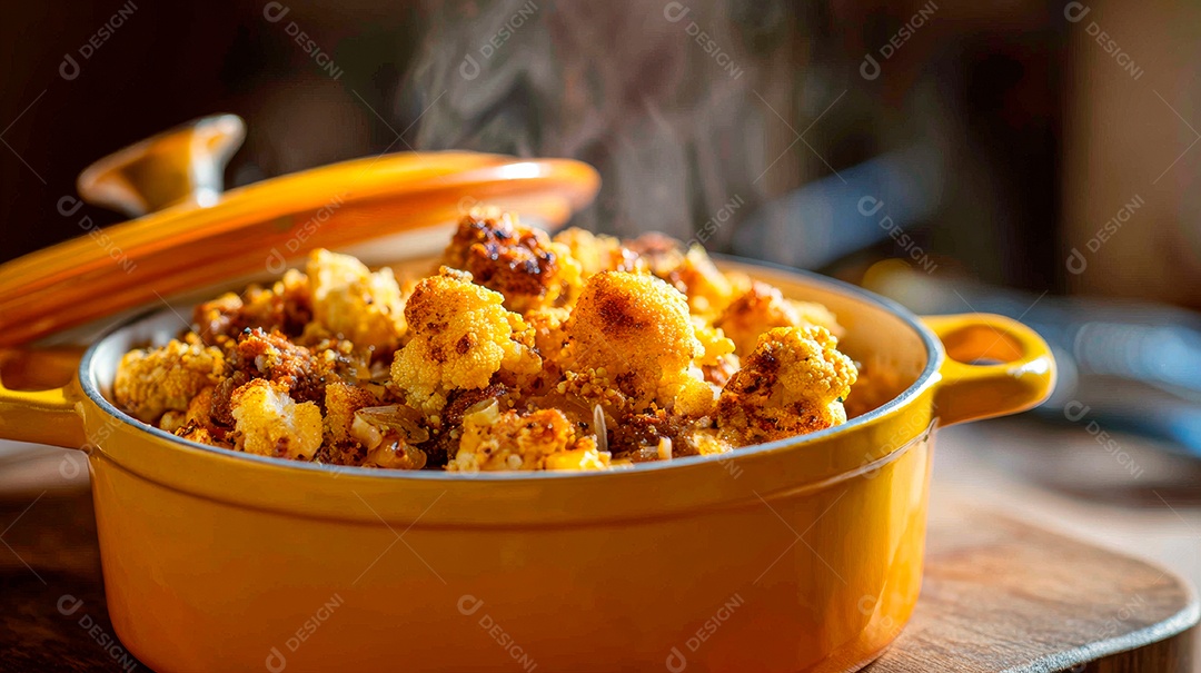 A imagem mostra uma Caponata, um prato típico da culinária da Sicília, na Itália..