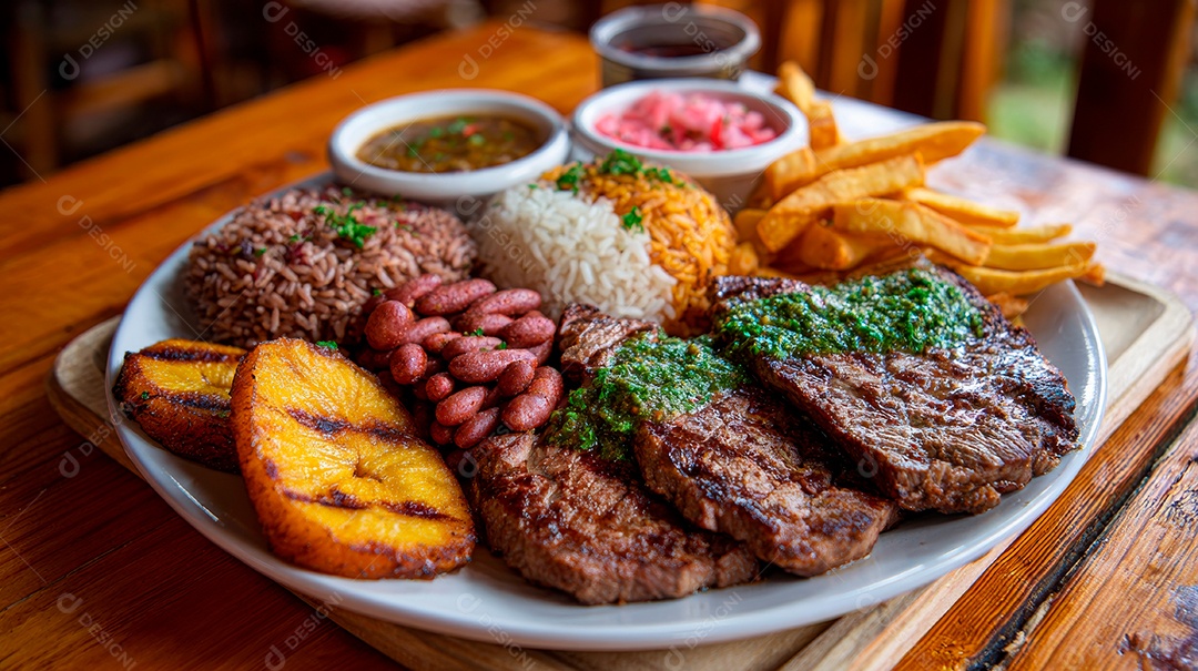 A imagem mostra um prato típico da culinária nicaraguense, conhecido como Caballo Bayo.