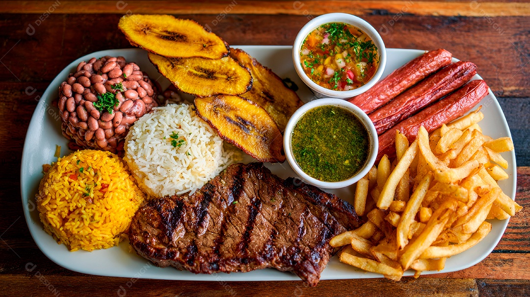 A imagem mostra um prato típico da culinária nicaraguense, conhecido como Caballo Bayo.