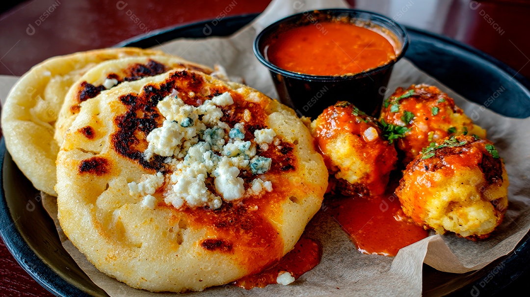 A imagem mostra Sopes, um prato tradicional mexicano.