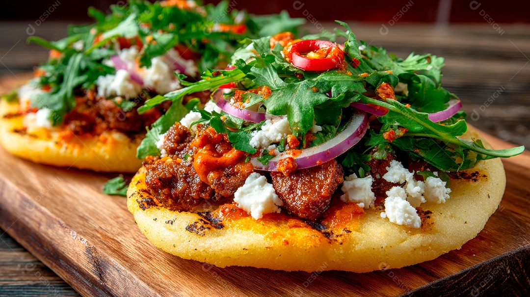 A imagem mostra Sopes, um prato tradicional mexicano.