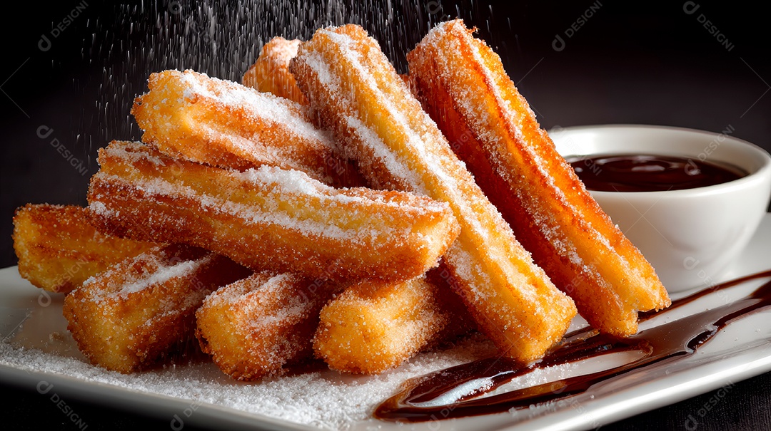 A imagem mostra churros, um doce de origem ibérica.