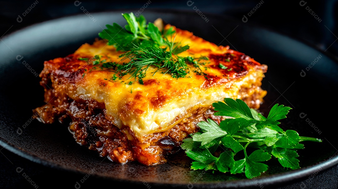 A Moussaka é um prato tradicional do Oriente Médio, especialmente popular na culinária grega e turca..