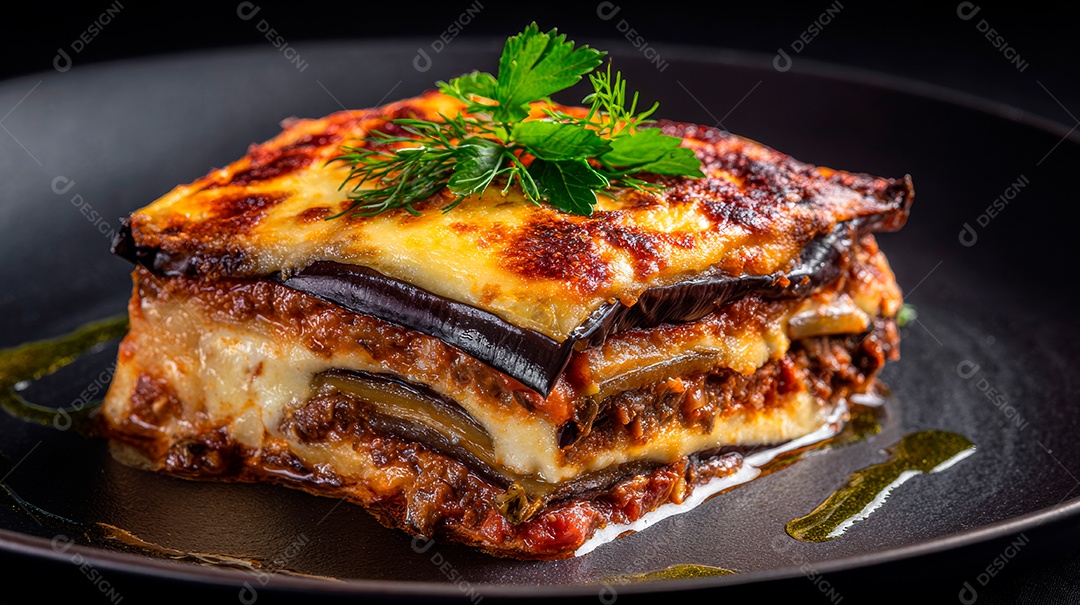 A Moussaka é um prato tradicional do Oriente Médio, especialmente popular na culinária grega e turca..