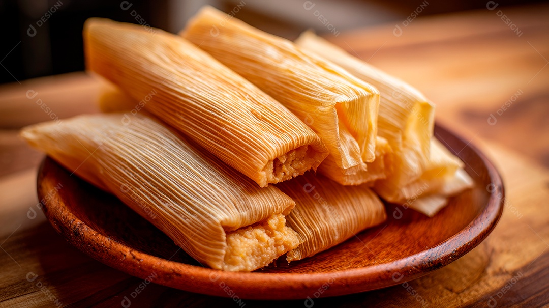 A imagem mostra Tamales, um prato tradicional da culinária latino-americana.