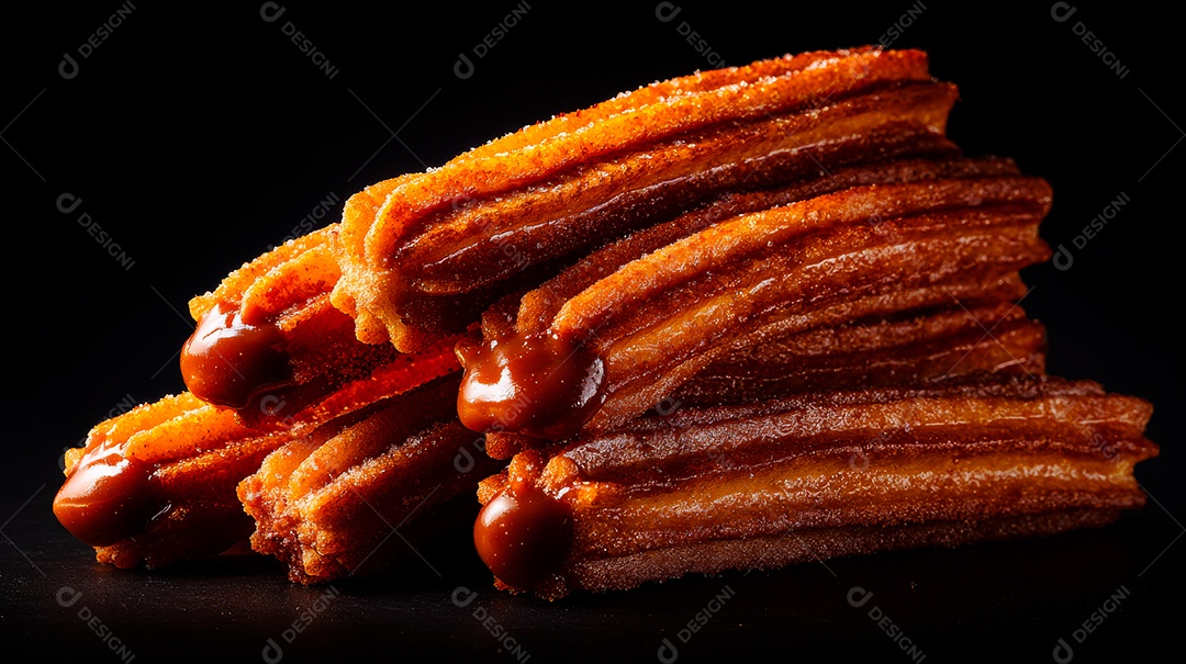 A imagem mostra churros, um doce frito de origem ibérica.