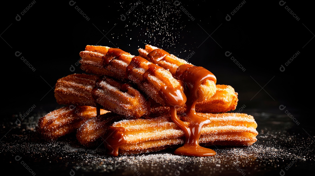 A imagem mostra churros, um doce frito de origem ibérica.