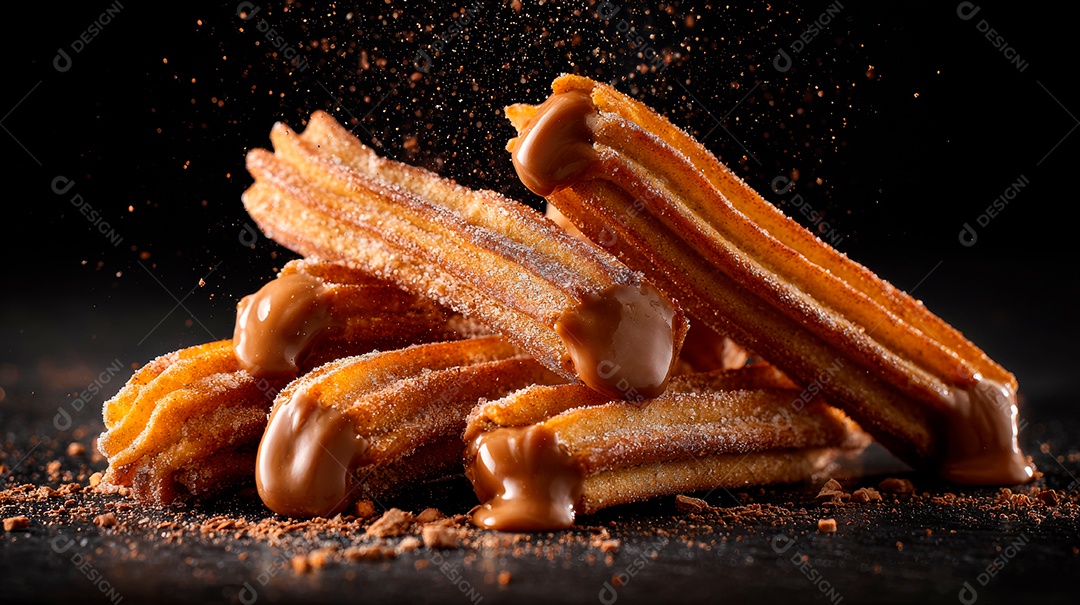 A imagem mostra churros, um doce frito de origem ibérica.