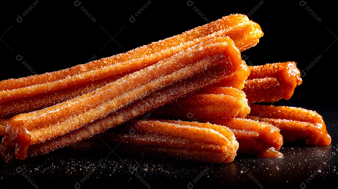 A imagem mostra churros, um doce frito de origem ibérica.