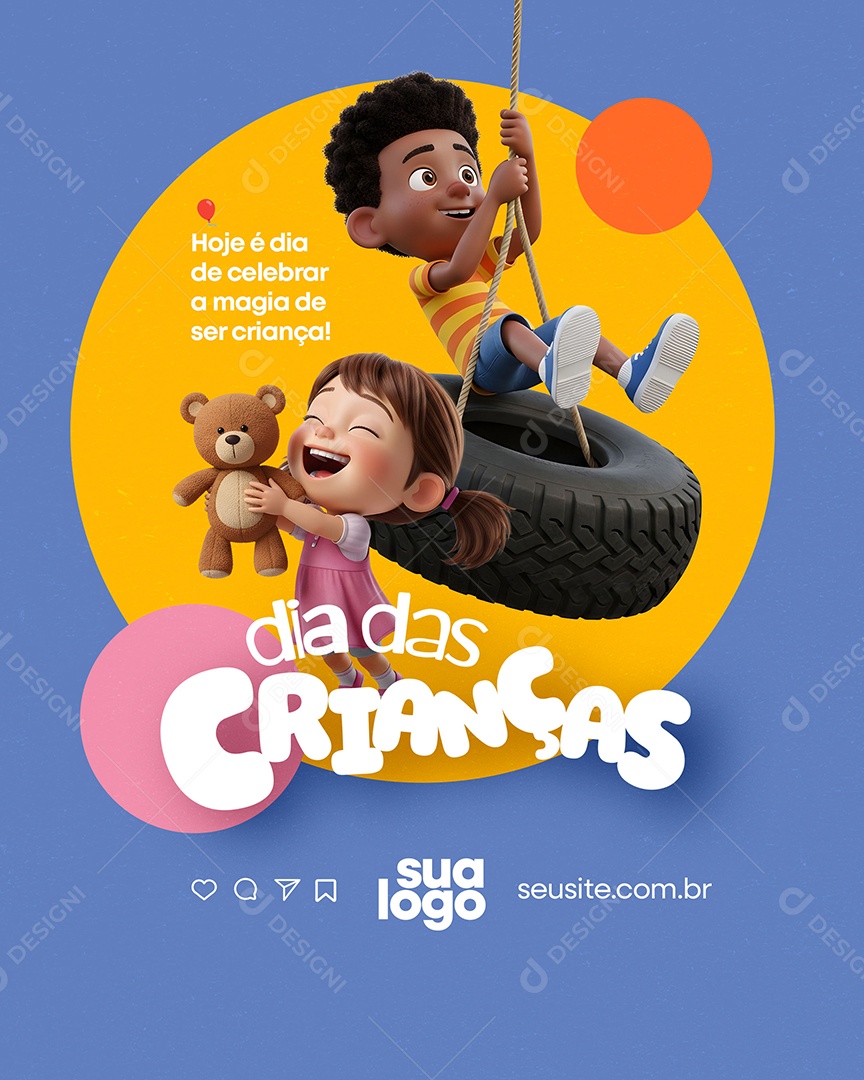 Feliz Dia das Crianças 12 de Outubro Social Media PSD Editável