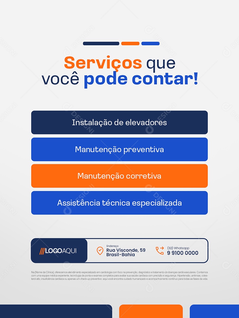 Elevador Serviços Que Você Pode Contar Social Media PSD Editável