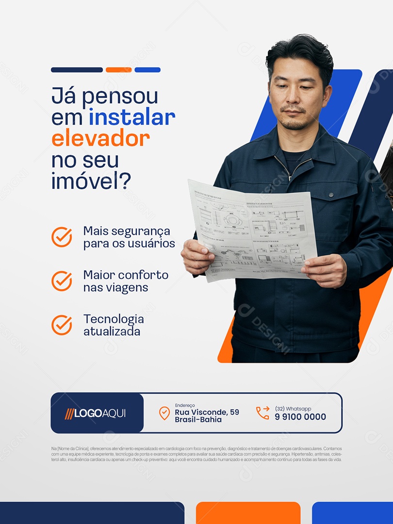 Já Pensou em Instalar Elevador no Seu Imóvel Social Media PSD Editável