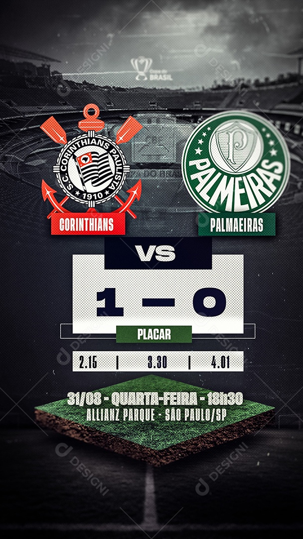 Copa do Brasil Corintians VS Palmeiras Social Media PSD Editável
