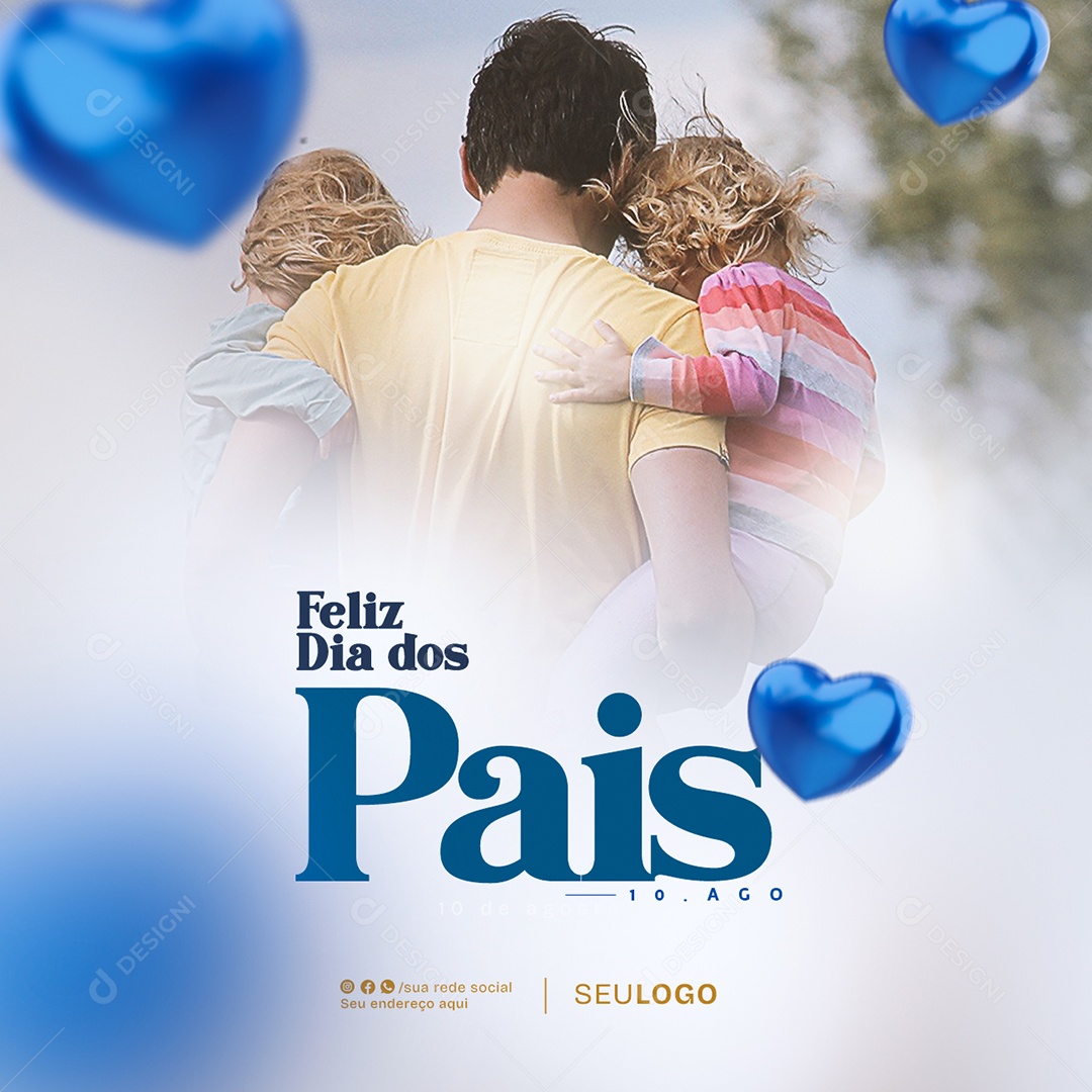 Feliz Dia dos Pais 10 de Agosto Fazendeiro Social Media PSD Editável