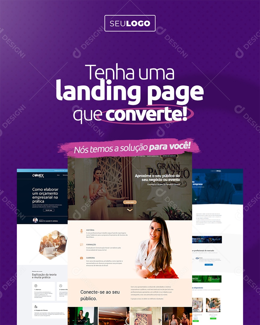 Marketing Digital Tenha Uma Landing Social Media PSD Editável