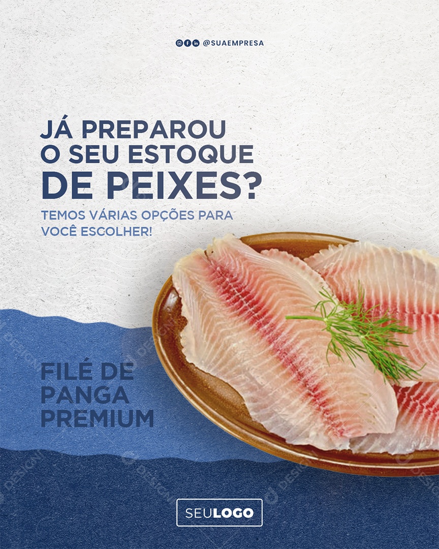 Já Preparou o seu Estoque de Peixes Social Media PSD Editável