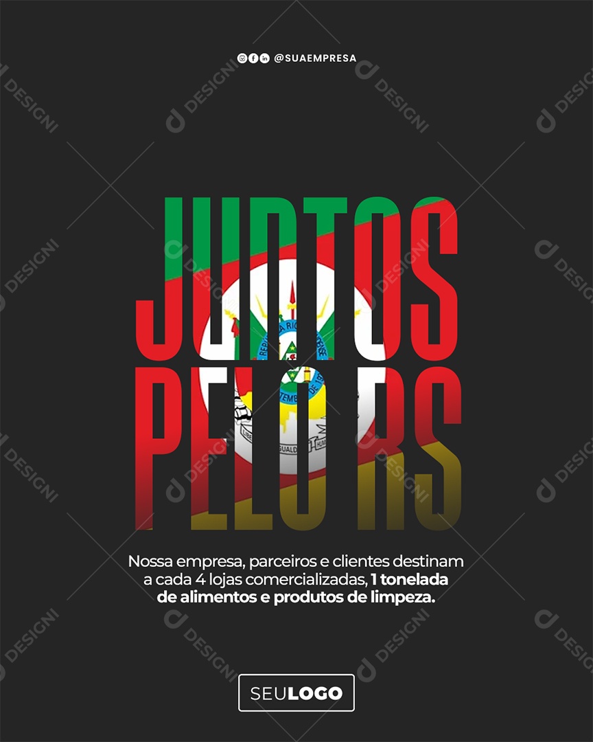 Juntos Pelo Rs Social Media PSD Editável